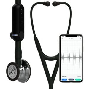 3M™ Littmann® CORE Digital Stethoscope, 8890, Mirror Chestpiece, Black Tube, Stem and Headset, 27 inch